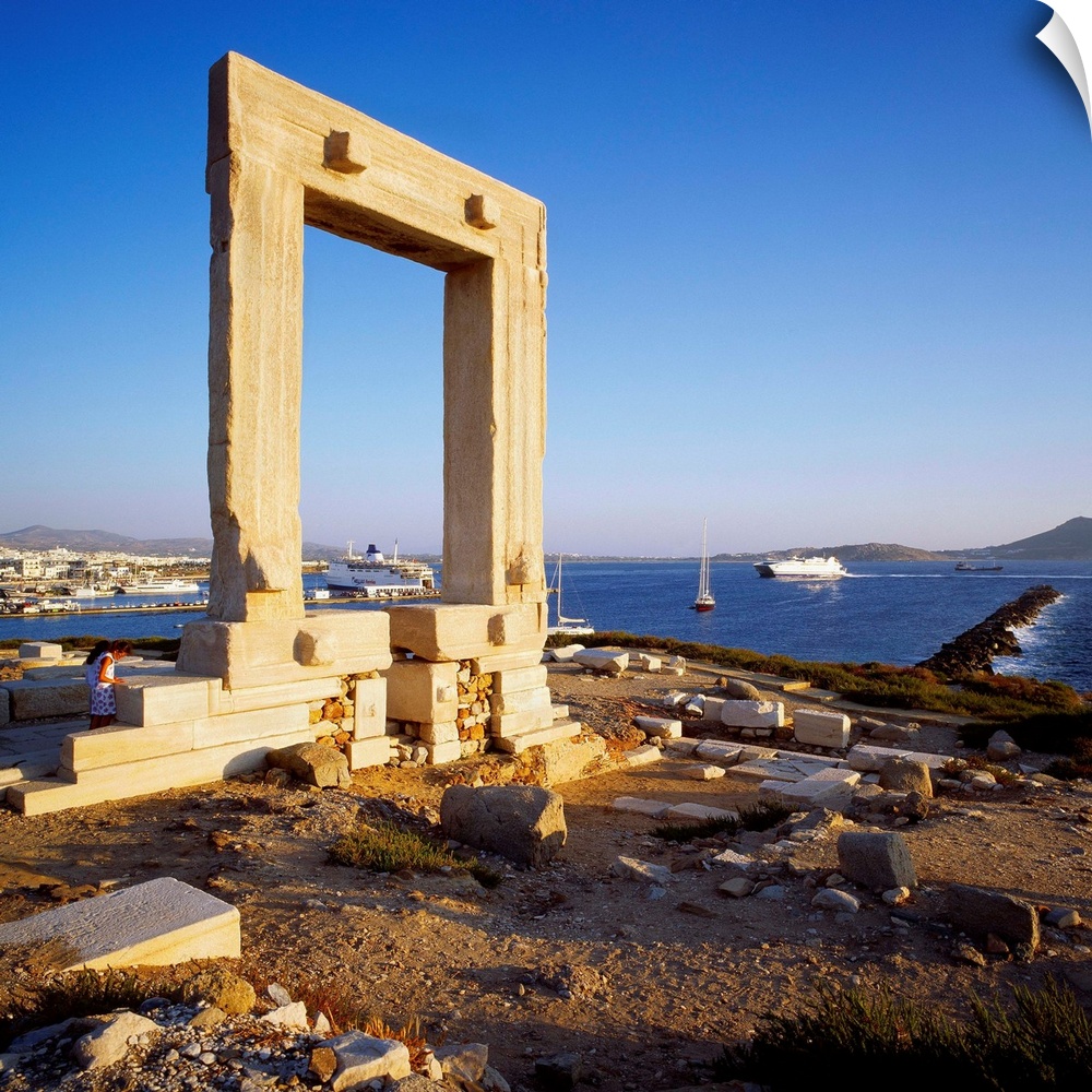 Greece, Cyclades, Naxos, Ruined doorway to Temple of Apollo