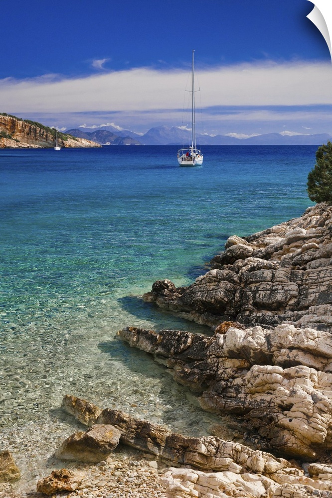 Greece, Ionian Islands, Mediterranean sea, Ionian sea, Greek Islands, Ithaca, Filiatro Beach.