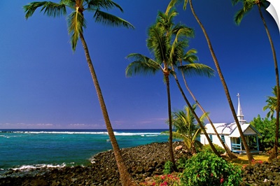 Hawaii, Big Island, Kona, Kahalu'u Bay, little church