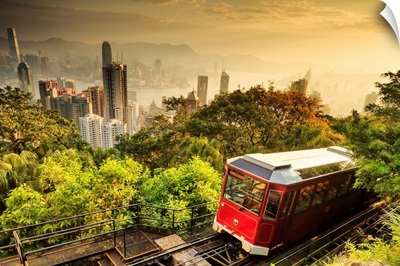 Hong Kong, Hong Kong island, Historical Peak Tram at Victoria peak
