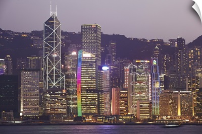 Hong Kong, skyline with Central Plaza building and Bank of China Tower