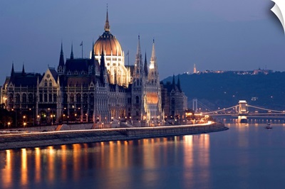 Hungary, Budapest, View on the Parliament over Danube River
