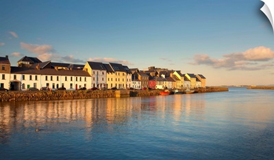 Ireland, Galway, Galway, Colored houses beside the Corrib river