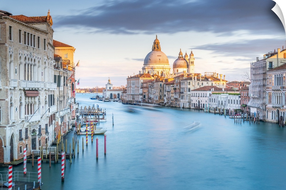 Italy, Veneto, Venezia district, Venetian Lagoon, Adriatic Coast, Venice, Grand Canal, Santa Maria della Salute, Basilica ...