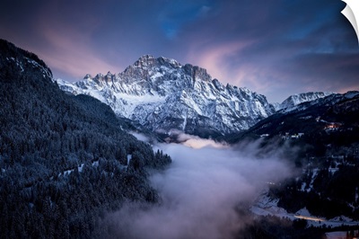 Italy, Alps, Dolomites, Digonera In Cordevole Valley, View Towards Civetta Mountain