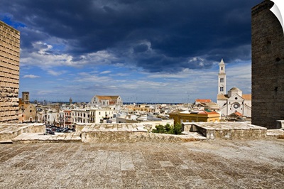 Italy, Apulia, Bari, View from the Castle towards the Cathedral and San Nicola Basilica