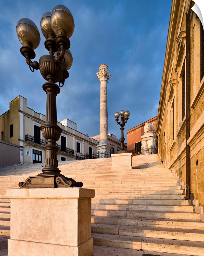 Italy, Apulia, Mediterranean area, Adriatic Coast, Brindisi, The stairs to Romans columns