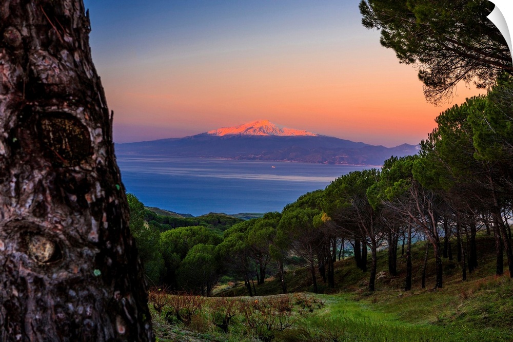 Italy, Calabria, Motta San Giovanni, View of Mount Etna.