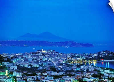 Italy, Campania, Capo Miseno, Bacoli, Gulf of Naples towards Vesuvio