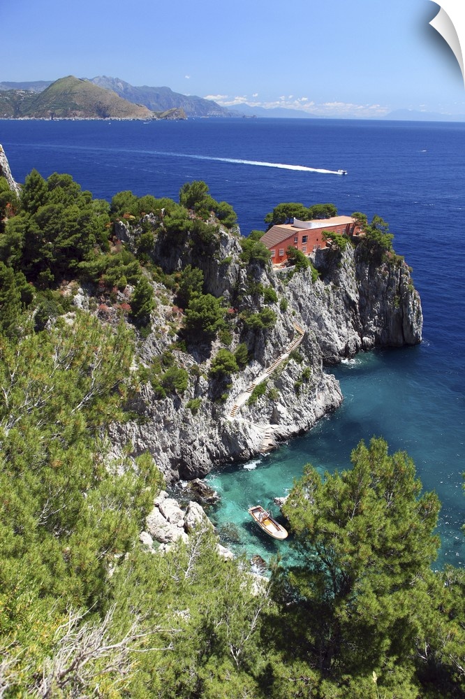 Italy, Campania, Mediterranean sea, Tyrrhenian coast, Napoli district, Capri, Villa Malaparte