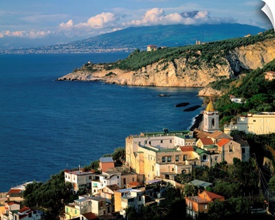 Italy, Campania, Gulf of Naples, view towards Marciano and Mt. Vesuvius