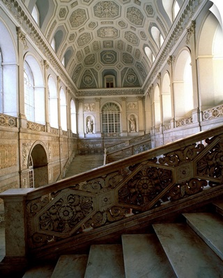 Italy, Campania, Naples, Royal Palace, staircase