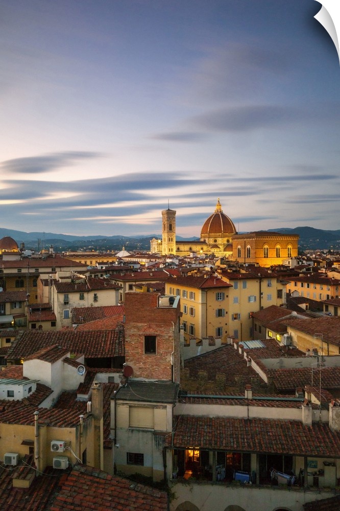 Italy, Tuscany, Firenze district, Florence, Duomo Santa Maria del Fiore, Duomo and Giotto's Bell Tower.