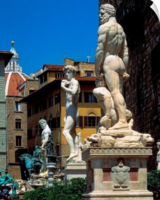 Italy, Florence, Piazza della Signoria, statue