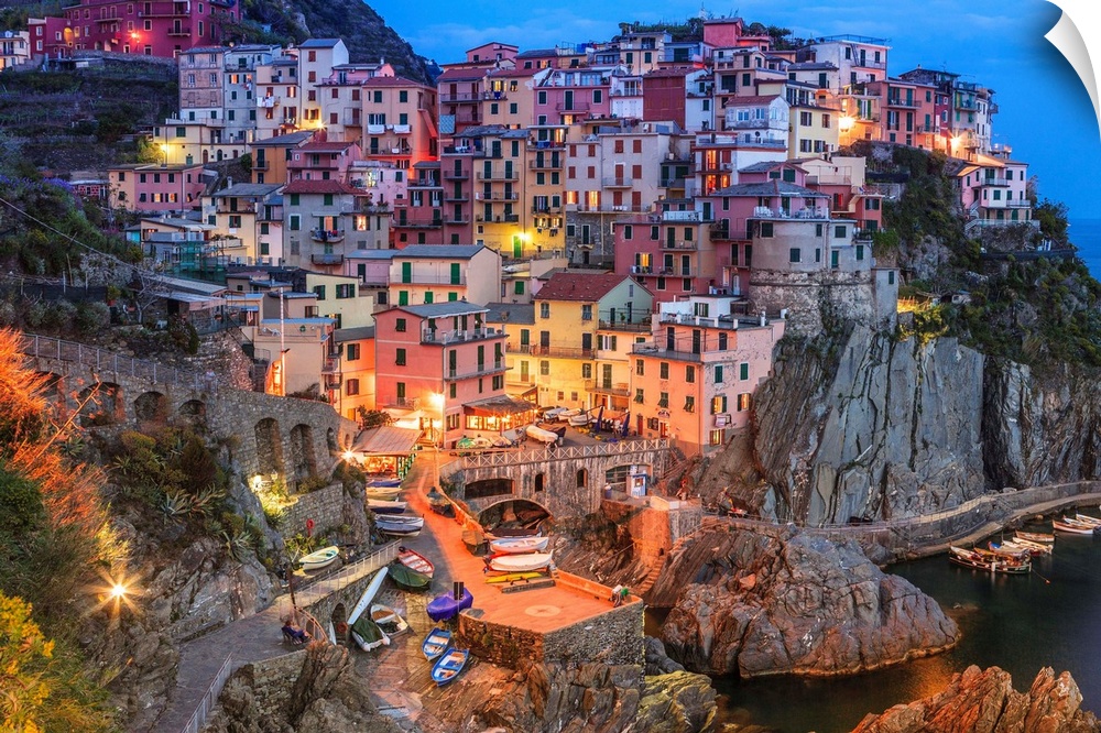 Italy, Liguria, Mediterranean sea, Ligurian sea, Ligurian Riviera, Cinque Terre National Park, La Spezia district, Riviera...