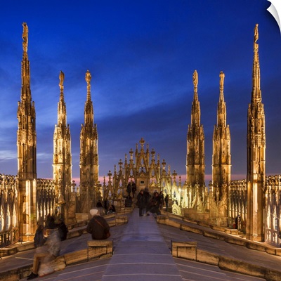 Italy, Lombardy, Milan, Piazza Duomo, Milan Cathedral, Cathedral Terrace