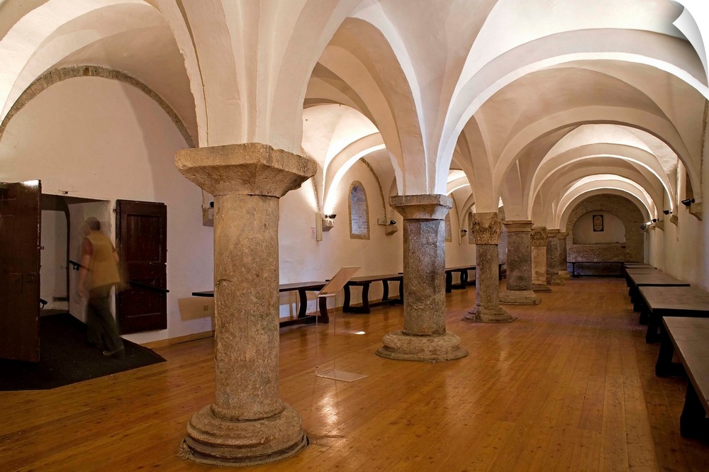 Italy, Italia, Marches, Marche, Tolentino, Abbey of Santa Maria di Chiaravalle di Fiastra, refectory