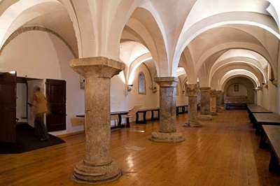 Italy, Marches, Tolentino, Abbey of Santa Maria di Chiaravalle di Fiastra, refectory