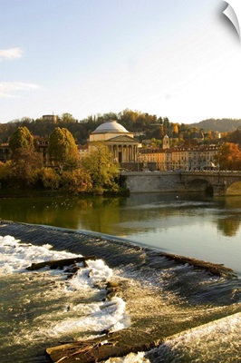 Italy, Piedmont, Turin, Po river and Grande Madre church