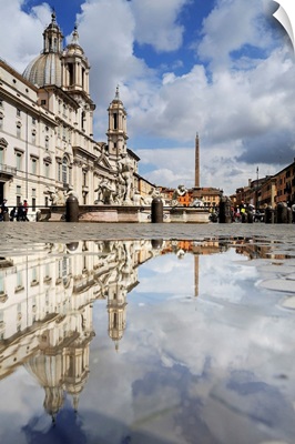 Italy, Roma district, Rome, Piazza Navona, Fountain of the Four Rivers