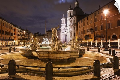 Italy, Rome, Piazza Navona, Fountain of Neptune