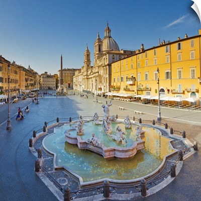Italy, Rome, Piazza Navona, Fountain of Neptune, Fontana del Moro