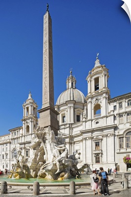 Italy, Rome, Piazza Navona, Fountain of the Four Rivers