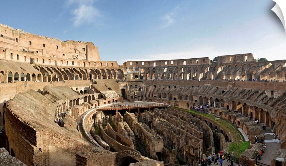 Italy, Latium, Mediterranean area, Roma district, Rome, Roman Forum, Colosseum, Interior, view from le third order, the hi...