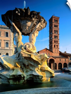 Italy, Rome, Santa Maria in Cosmedin, Tritoni fountain