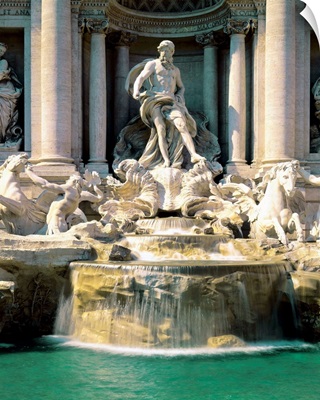 Italy, Rome, Trevi Fountain, detail