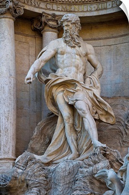 Italy, Rome, Trevi Fountain, Oceanus Sculpture