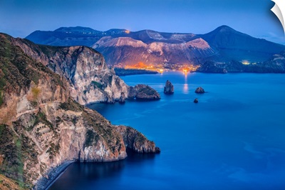 Italy, Sicily, Aeolian Islands, Lipari, View Towards Valle Muria Beach, Vulcano Island