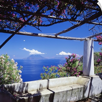 Italy, Sicily, Filicudi island, view to Salina island