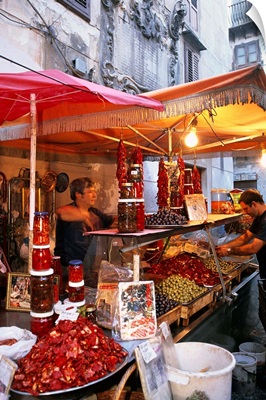 Italy, Sicily, Palermo, Vucciria, typical market