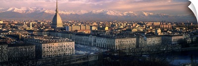 Italy, Turin, Cityscape and Alpi in background