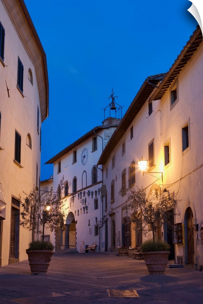 View of the main street of the medieval village of Radda in Chianti.