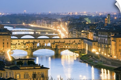 Italy, Tuscany, Florence, Ponte Vecchio, Firenze district, Arno River