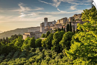 Italy, Umbria, Assisi, View Of The Town From Suore Di Santa Brigida Di Svezia Monastery