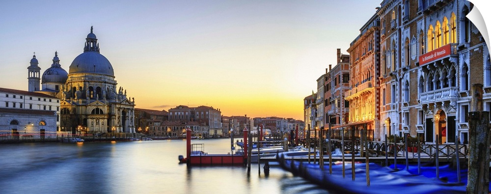 Italy, Veneto, Venetian Lagoon, Adriatic Coast, Venezia district, Venice, Grand Canal, Santa Maria della Salute, Panoramic...