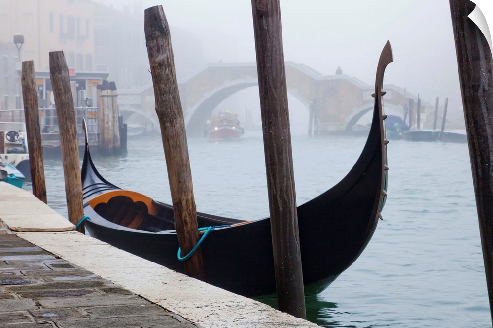 Italy, Venice, Ancient gondola in Cannaregio.