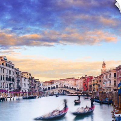 Italy, Venice, Rialto Bridge, Venetian Lagoon, Bridge And Canal Grande