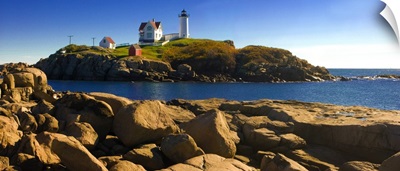 Maine, Cape Neddick, Atlantic ocean, New England, York Beach, the lighthouse