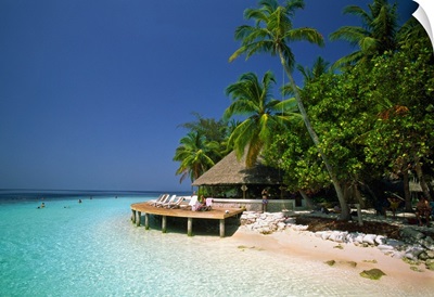 Maldives, Male Atoll, Thuru, Tropics, Indian ocean, View of the island