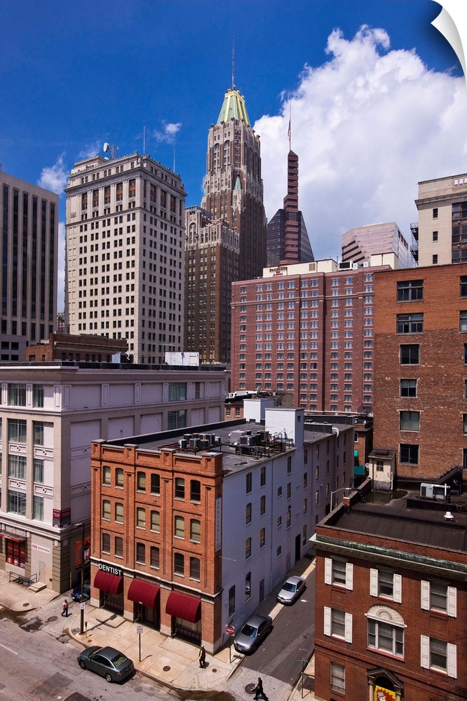 United States, USA, Maryland, Baltimore, View of the Downtown with Bank of America Building