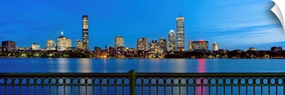Massachusetts, Boston, Skyline of the Back Bay at night