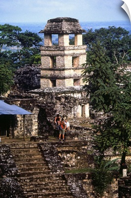 Mexico, Chiapas, Palenque archaeological site, El Palacio