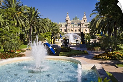 Monaco, Monte Carlo, Casino and Jardins de Boulingrins with Sophia Vari sculptures