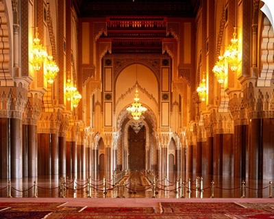 Morocco, Casablanca, Mosque Hassan II, interior