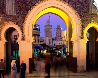 Morocco, Fez, Bab Boujeloud, looking through into the Medina