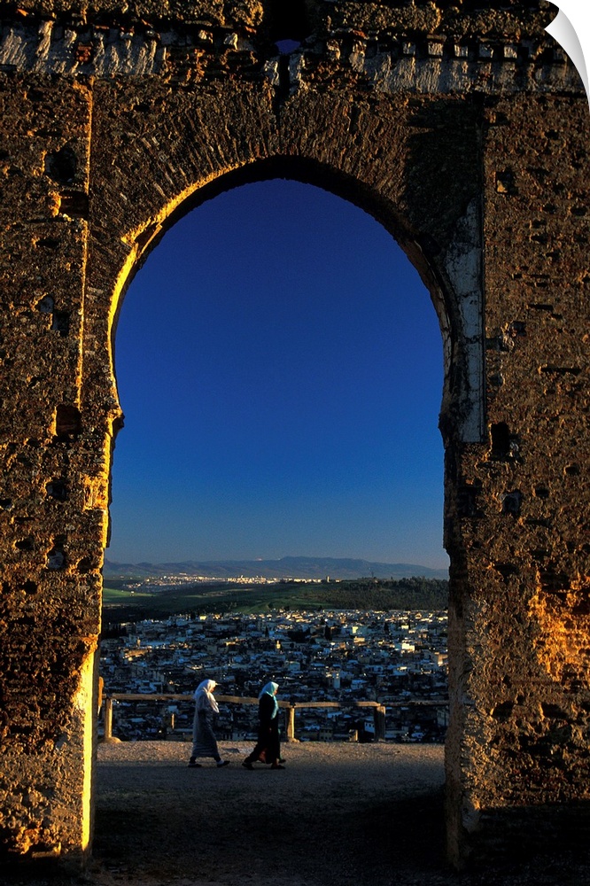 Morocco, Fez, view of city from the tombs of Merinids